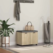 vidaXL Banco de Hall com almofada Carvalho Sonoma 60 x 38 x 46 cm
