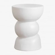 Mesa De Apoio Redonda Ø35 Cm Em Cerâmica Tiyi Branco Quebrado - Sklum