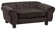 vidaXL Sofá para cães 72x45x30 cm pelúcia castanho