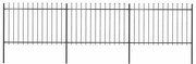 vidaXL Cerca de jardim com topo em forma de lança em aço 537x120 cm, preta