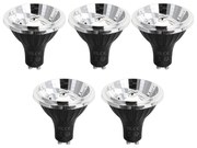 Conjunto de 5 lâmpadas LED GU10 reguláveis 70mm 6.5W 600LM 4000K