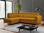 Sofá de canto Temple 125, Cama com arrumação, 264x200x90cm, 155 kg, Pernas: Metal