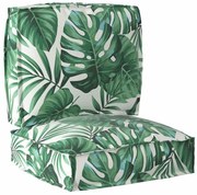 vidaXL Conjunto de Almofadas para Palete Floral 2 pcs Padrão de folhas
