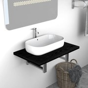 vidaXL Móvel de casa de banho 60x40x16,3 cm preto