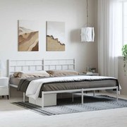 Estrutura de cama com cabeceira 193x203 cm metal branco