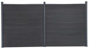 vidaXL Conjunto de painéis de vedação 353x186 cm WPC cinzento