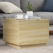 vidaXL Mesa de centro com luzes LED 50x50x40 cm carvalho sonoma