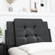 vidaXL Almofadão de cabeceira 80 cm couro artificial preto
