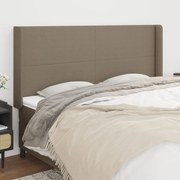 vidaXL Cabeceira cama abas tecido 203x16x118/128 cm cinza-acastanhado