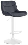 Banco alto em veludo com estrutura branca 85-106 x 49 x 51 cm preto