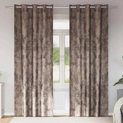 vidaXL Cortinas de Veludo 2 peças com Ilhós Cappuccino 225x140 cm