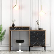 Mesa de Maquilhagem Lizbon500 – Nogueira e Preto – 124x84,7x40 cm