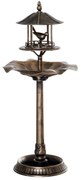 Outsunny Banho de Pássaros Bebedouro para Pássaros e Jardineira 3 em 1 Ø 50x113 cm Polipropileno Bronze Antigo | Aosom Portugal