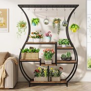 Tribesigns 6 Tier Indoor Plant Stand Exibir prateleira para dentro da varanda com 10 S Hook