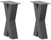vidaXL Pés para mesa de centro em formato de X, 2 peças, antracite, 38x(42-43) cm, aço