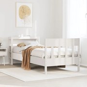 vidaXL Cama sem colchão 90x190 cm madeira de pinho maciça branco
