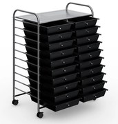 Organizador de estúdio com carrinho de armazenamento com 20 gavetas transparente