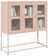 vidaXL Aparador 100,5x39x107 cm aço laminado a frio rosa