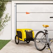vidaXL Reboque bicicleta p/ animais tecido oxford/ferro amarelo/preto