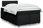 vidaXL Cama com molas/colchão 120x200 cm tecido preto