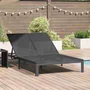 vidaXL Espreguiçadeira com rodinhas pra duas pessoas em rattan preto
