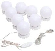 vidaXL Iluminação de espelho c/ 8 lâmpadas LED branco quente e frio