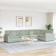 vidaXL Sofá modular com almofadas veludo cinzento-claro