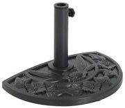 Outsunny Base Guarda-sol Semicircular 9kg Compatível Mastros 35 38 48mm Estável Resistente Cimento 50x32x32cm Preto | Aosom Portugal