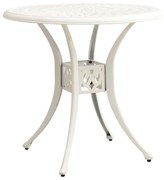 vidaXL Mesa de jardim 78x78x72 cm alumínio fundido branco