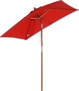 Outsunny Guarda-sol de jardim exterior Guarda-sol retangular inclinável madeira poliéster 2L x 1,5l x 2,3H m vermelho | Aosom Portugal