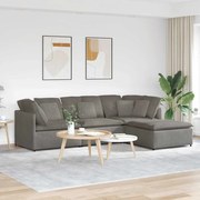 vidaXL Sofá modular c/ pufes almofadas tecido corduroy cinzento-claro