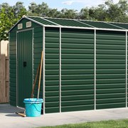 vidaXL Abrigo de jardim 191x470x198 cm aço galvanizado verde