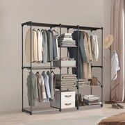 Guarda Roupa Aberto 182 x 43 x 182 cm suporte para roupa Taupe
