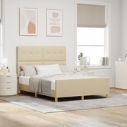 Cama vidaXL Creme 140x190 cm Tecido