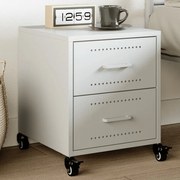 vidaXL Mesa de cabeceira 36x39x43,5 cm aço branco