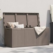 vidaXL Caixa de arrumação para jardim 270 L PP aparência de madeira castanho