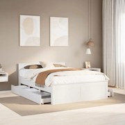 vidaXL Cama sem colchão com cabeceira 140x190 cm pinho maciço branco