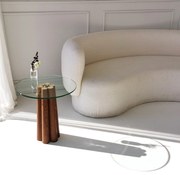 Mesa de Centro Thales – Nogueira Transparente – 50x50x50 cm