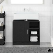 vidaXL Armário de Banheiro com porta Carvalho Preto 63 x 29 x 55 cm