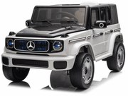 Carro elétrico para crianças Mercedes-Benz EQG 12V, partes da carroçaria iluminadas com LED, controlo remoto de 2,4 GHz, entrada USB/AUX, bateria de l