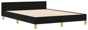 Estrutura de Cama vidaXL Preta 140x190 cm em Tecido