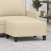 vidaXL Apoio de pés 70x55x41 cm tecido cor creme