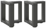 vidaXL Pés para mesa de centro em forma de T, 2 peças, antracite, 30x25x(30-31) cm, aço