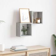 vidaXL Conjunto de 2 prateleiras de cubo para parede , cinza sonoma, 26x15x26 cm, em madeira de engenharia.