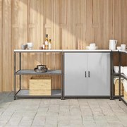 vidaXL Conjunto de Armazenamento de Cozinha com porta 2 pcs Prateado