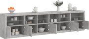 vidaXL Aparador com luzes LED 283x37x67 cm cinzento cimento