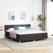 Cama Box Marrom Escuro e Branco 180 x 200 cm Poliéster