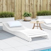 vidaXL Espreguiçadeira 205x60x31,5 cm madeira de pinho maciça branco