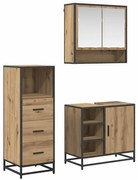 vidaXL Conjunto de Móveis para Banheiro 3 pcs Carvalho Artesanal