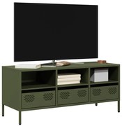 Móvel de TV 101,5x39x43,5 cm aço laminado a frio verde-azeitona